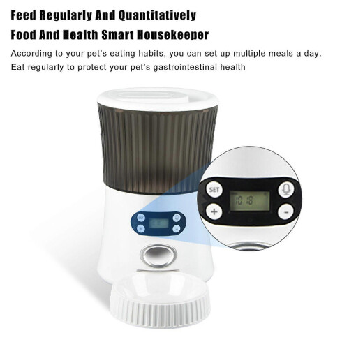 (As show, One size) Automatic Pet Feeder Programmable Timed Pet Feeding Device  Smart Pet Feeder  Video / WiFi-Enabled Pet Feeder 1
