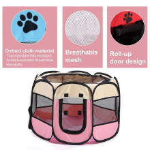 (As show, One size) Portable Foldable Waterproof Pet playpen Open-Air Oxford Air Mesh Playpen and Exercise Pen Tent House Playground for Dogs and Cats Small