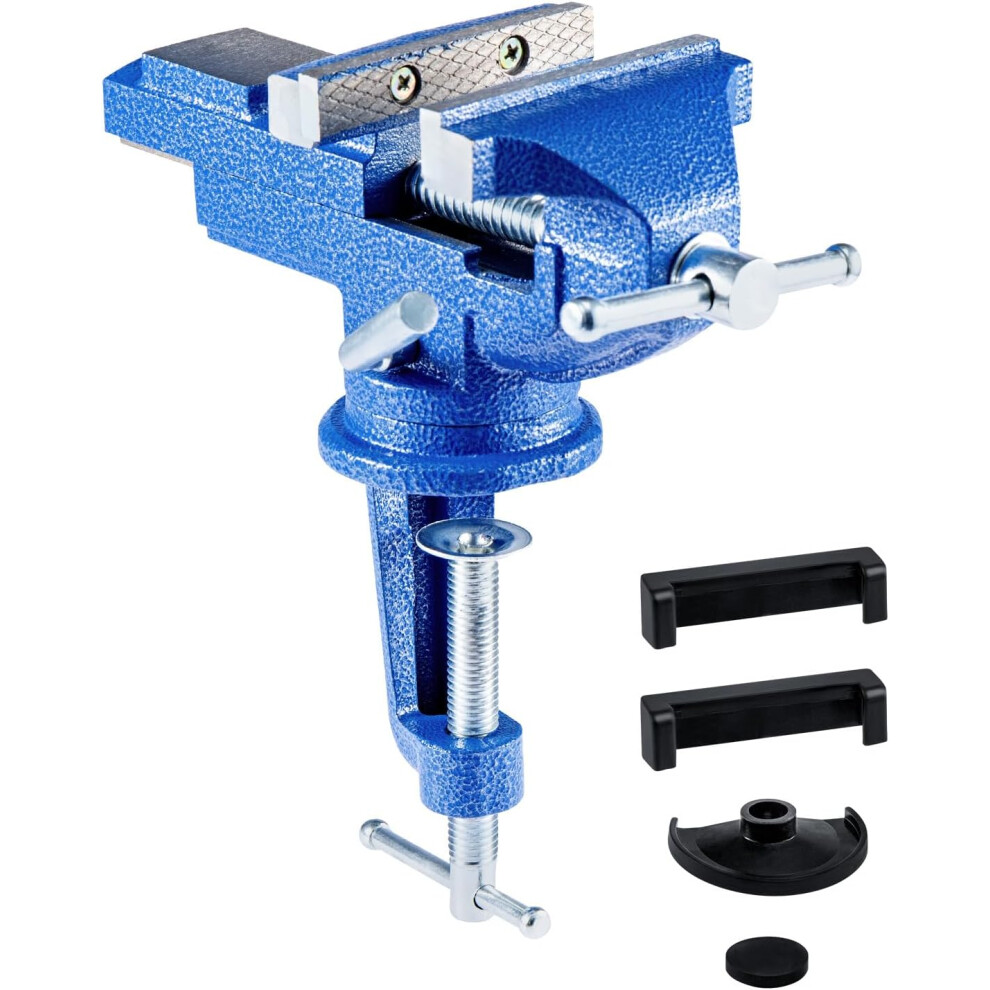 (80Mm) Bench Vice 2.5" 65Mm Vices For Workbench 360 Degrees Swiveling Portable Table Vice Adjustable Mini Table Bench Vice Clamp 749691448080