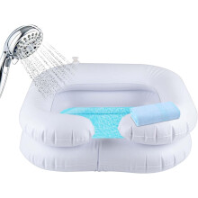 Inflatable Hair Wash Basin Portable Bedside Shower with Drain Tube Easily Clean Hair for Bedridden Disabled Elderly Pregnant Handicapped Travel Hair