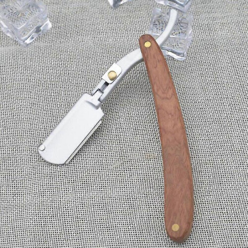 Straight Razor with Real Wood Handle with Blade Holder 1
