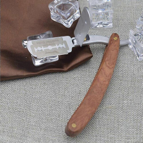 Straight Razor with Real Wood Handle with Blade Holder 2