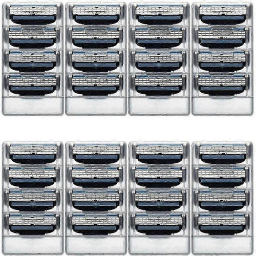 32 Pack Razor Blades Refills Compatible with Manual Mach 3 Shaving System