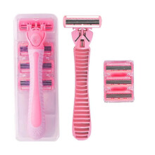 (Pink) Female Disposable Razor Smooth Razor Blade Multipurpose Hair Remover (Pink) (santanxing)