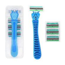 (Blue) Female Disposable Razor Smooth Razor Blade Multipurpose Hair Remover (Pink) (santanxing)