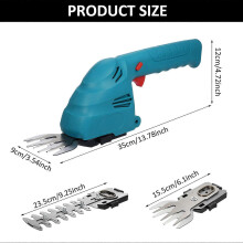 (As show, One size) Lithium Cordless Hedge Trimmer Handheld Dual-Purpose Hedge Trimmer Bush Trimmer Electric Hedge Trimmer for Pruning Built in 2.0Ah Battery and Type-C C