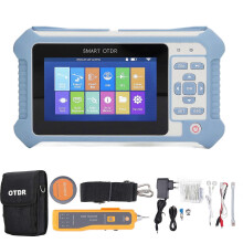 (As show, One size) 9 in 1 Optic Fiber Cable Tester APC OTDR with Optical Power Meter Visual Fault Locator Line Finding Event Map 100240V EU Plug