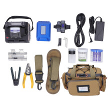 (As show, One size) Fiber Optic Fusion Splicer 3.5 Inch LCD Color Screen Automatic Fiber Welding Machine 8S Splicing 18S Heating 100240VAC EU Plug