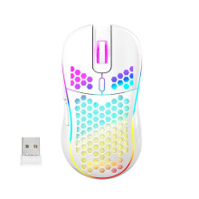 (As show, One size) Wireless Gaming Mouse 2.4GHz with Colourful Light Rechargeable 6D Buttons High-Precision Optical Sensor for Laptop Computer