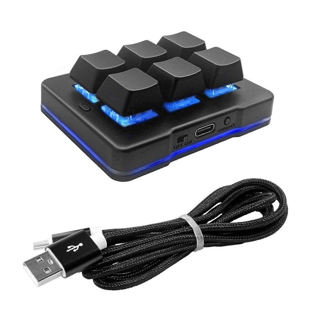 (As show, One size) Programmable Keyboard Macro 6-Key Keyboard Programmable Tri-mode 2.4G/BT/Wired Mechanical Keyboard for Gaming Office Work Programm-image-OPC-PHFWPQ2-NEW