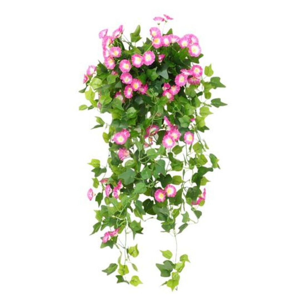 (rose red,white) Artificial Morning Glory 44 Heads Realistic Fake Silk Petunia Flower Uv Resistant