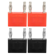 (As show, One size) 2Set 4MM Double Row Banana Connector Heat Resistant Copper Dual Banana Plug for Speaker Wires