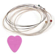 (As show, One size) 1 Set of 6 Guitar Strings Electric and Acoustic Guitar Strings Replacement Steel String Guitar Accessories Kit for Universal Electric and Acoustic Gui