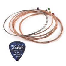 (As show, One size) Ziko 1 Set of 6 Acoustic Guitar Strings Acoustic Guitar Strings Replacement Steel String Guitar Accessories Kit for Acoustic Guitar Beginners Guitaris