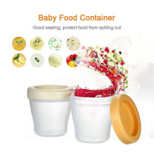 (As show, One size) 2 Pack Baby Food Containers 5oz BPA-free Safe Resuable Stackable Freezer Storage Cups with Lid for Baby Food Juice Milk