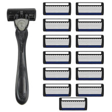 (13 blades) Man 7-Layer Razors Waterproof Manual Razors with Razors Heads Safety Razors Manual Shaver for Hair Removal