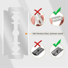 Replaceable Reusable Safety Razors with Stainless Steel Double-Sided Blade,D