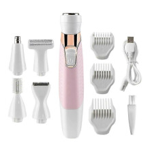 Women Bikini Trimmer, 5 In 1 Woman Electric Shaver, Rechargeable Epilator Lady Hair Painless Shaver for Bikini Area /nose/ Armpit/eyebrow/facialpink
