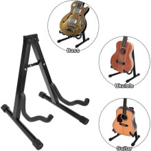 Guitar Stand Folding, Portable Guitar Stand Holder with adjustable A-Frame for Acoustic Classical & Electric Guitars Bass Ukulele