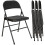 Homcom HOMCOM 4 Pack Linen-Look Padded Folding Chairs with Cushioned Seat Black 2