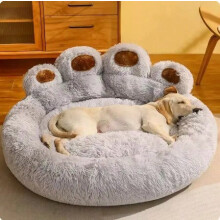 (grey, XL70cm) Fluffy Dog Bed Plush Kennel Accessories Pet Products Large Dogs Beds Bedding Sofa Basket Small Mat Cats Big Cushion Puppy Pets