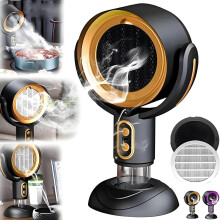 (Plug-in, Gold) Purifier for Smoke, Portable Smokeaway Fan, Removable and Washable Filter, Smoke Fan for Smoking Indoors,For Indoor BBQ,Hot Pot