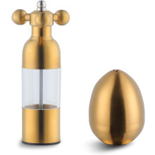 (Gold) Stainless Steel Pepper Grinder & Salt Shaker set, Pepper Mill and Salt Shaker for Steak Spaghetti Chicken Breast Salad Dressing Bottle Seasoning