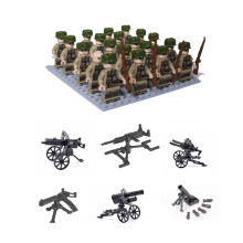 (24pcsK) 24pcs War II the British and German armies Desert Military Sodiers Weapons Minifigures Kids Toys Gifts