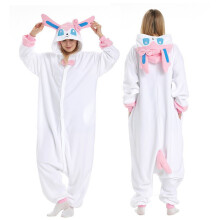 (S) Sylveon Pajamas Onesies White Pajamas For Men Women Kids Animal Jumpsuit Halloween Costume