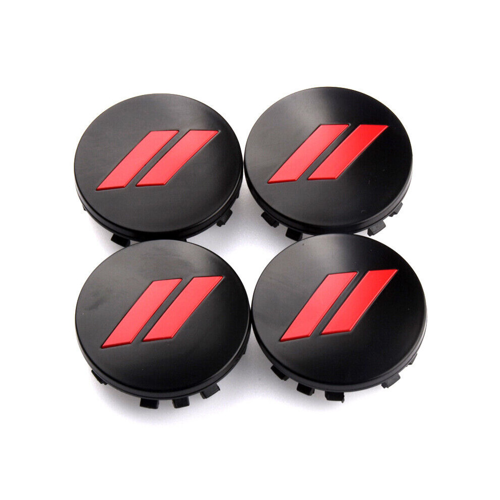 4X Matte Car Wheel Center Hub Caps For Charger Challenger Srt 300C Black/Red 7334477183137