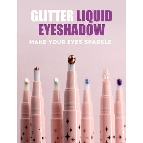 8 Colours Pearlescent Liquid EyeshadowSoft BrushDiamond HighlightLiquid EyeshadowSwirl Lip Gloss 03# 2