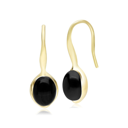 Irregular B Gem Black Onyx Drop Earrings In Sterling Silver