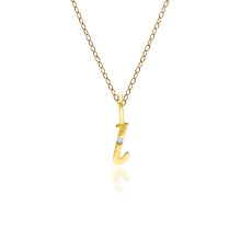 Pendentif lettre L en or jaune 9 carats avec diamant