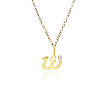 Pendentif lettre W en or jaune 9 carats avec diamant