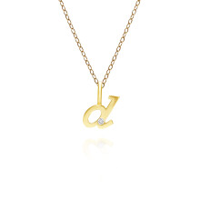 Pendentif lettre D en or jaune 9 carats avec diamant