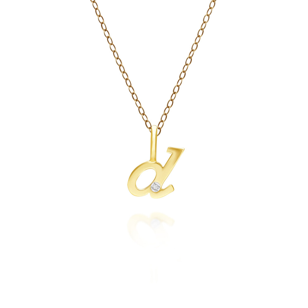 Photos - Pendant / Choker Necklace Gemondo Alphabet Letter D Diamond pendant in 9ct Yellow Gold 