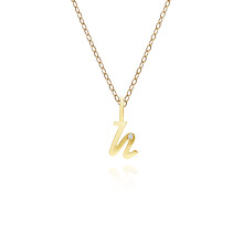 Pendentif lettre H en or jaune 9 carats avec diamant