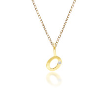 Pendentif lettre O en or jaune 9 carats avec diamants