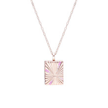Bona Fide White Topaz & Pink Sapphire Locket In Rose Gold Plated Silver