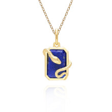 Pendentif serpent Grand Deco en lapis-lazuli et argent sterling plaqué or