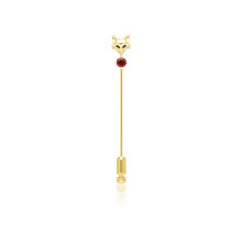 Gardenia Granat Fuchs Anstecknadel in 9 Karat Gelbgold
