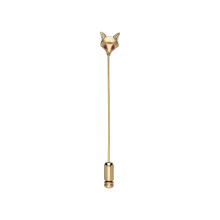 Gardenia Ruby Fox Anstecknadel aus 9 Karat Gelbgold