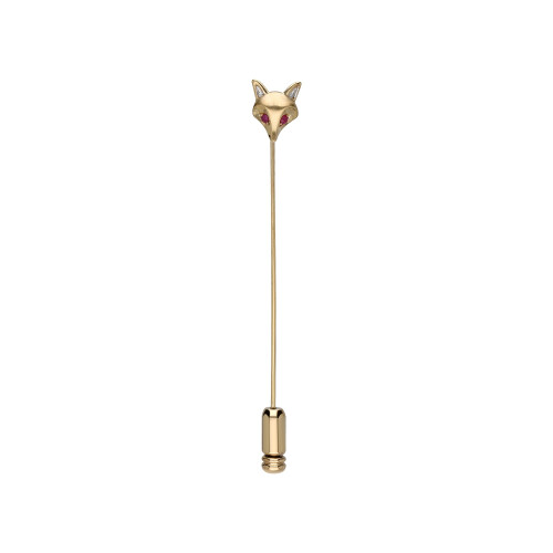 Gardenia Ruby Fox Anstecknadel aus 9 Karat Gelbgold