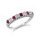 (N) Classic Round Ruby & Diamond Half Eternity Ring in 9ct White Gold 2
