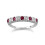 (N) Classic Round Ruby & Diamond Half Eternity Ring in 9ct White Gold 1