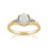 (S) Classic Oval Opal & Diamond Ring in 9ct Yellow Gold 1
