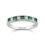 (P) Classic Square Emerald & Diamond Half Eternity Ring 9ct White Gold 1