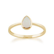 (K) Classic Pear Shaped Opal Ring in 9ct Yellow Gold
