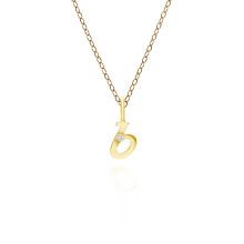 Pendentif lettre B en or jaune 9 carats avec diamant