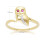 (M) Gardenia Ruby and White Sapphire Owl Ring in 9ct Yellow Gold 4